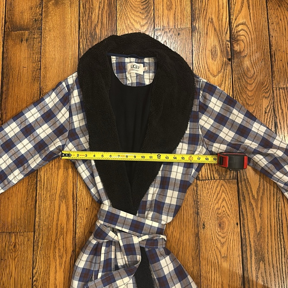 UGG MENS BELTED MULTICOLOR PLAID KALIB ROBE -COTTON WITH COZY LINING SIZE MEDIUM - Picture 2 of 12